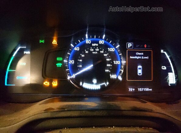 KMHC65LC8KU129366 2019 HYUNDAI IONIQ Gray Widok zestawu wskaźników