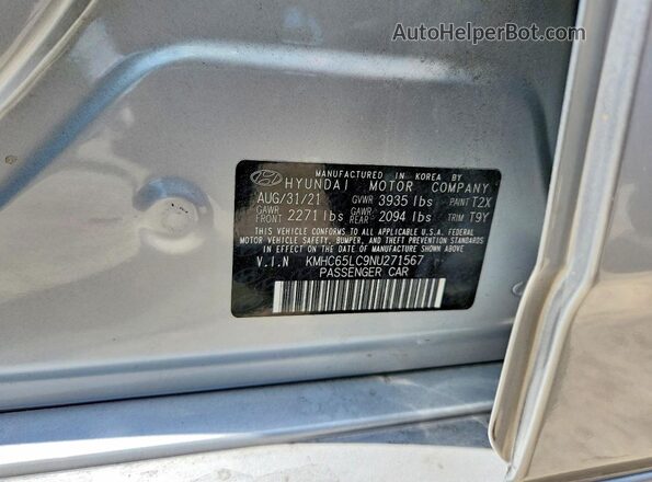 KMHC65LC9NU271567 2022 HYUNDAI IONIQ Silver Widok komory silnika
