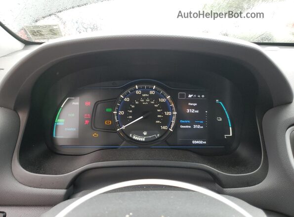 KMHC65LD0KU172740 2019 HYUNDAI IONIQ Black Вид щитка приладів