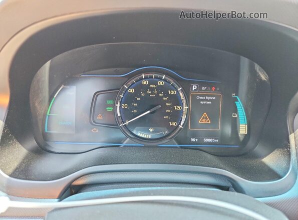 KMHC65LD2KU178569 2019 HYUNDAI IONIQ White Widok zestawu wskaźników