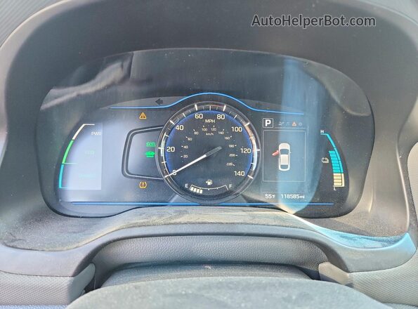 KMHC65LD3KU140834 2019 HYUNDAI IONIQ Blue Vista del cuadro de instrumentos
