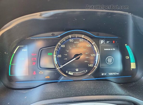 KMHC65LD8KU166703 2019 HYUNDAI IONIQ Black Вид щитка приладів