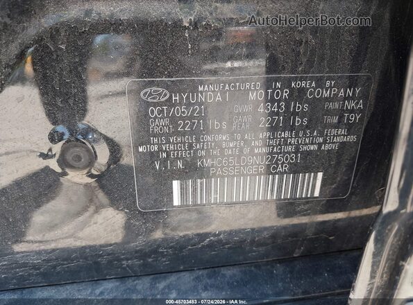 KMHC65LD9NU275031 2022 HYUNDAI IONIQ PLUG-IN HYBRID Black ძრავის განყოფილების ხედი