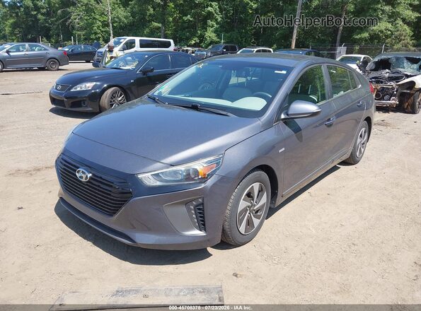 KMHC75LC0JU081941 2018 HYUNDAI IONIQ HYBRID Gray Vista tres cuartos delantera izquierda