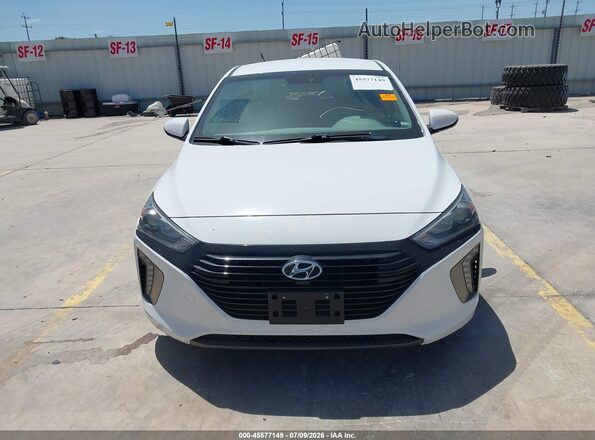 KMHC75LC0JU103288 2018 HYUNDAI IONIQ HYBRID White ხელსაწყოთა პანელის ხედი