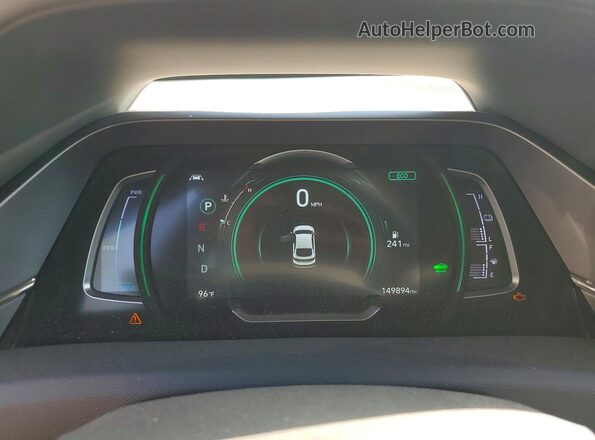 KMHC75LC0LU231579 2020 HYUNDAI IONIQ White ხელსაწყოთა პანელის ხედი