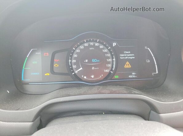 KMHC75LC1HU028756 2017 HYUNDAI IONIQ White Vista del cuadro de instrumentos
