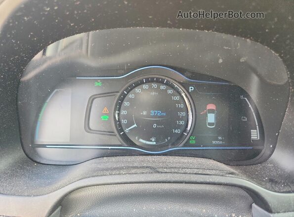 KMHC75LC3HU019010 2017 HYUNDAI IONIQ Gray Instrument cluster view