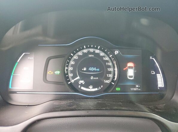 KMHC75LC6KU125510 2019 HYUNDAI IONIQ Blue ხელსაწყოთა პანელის ხედი