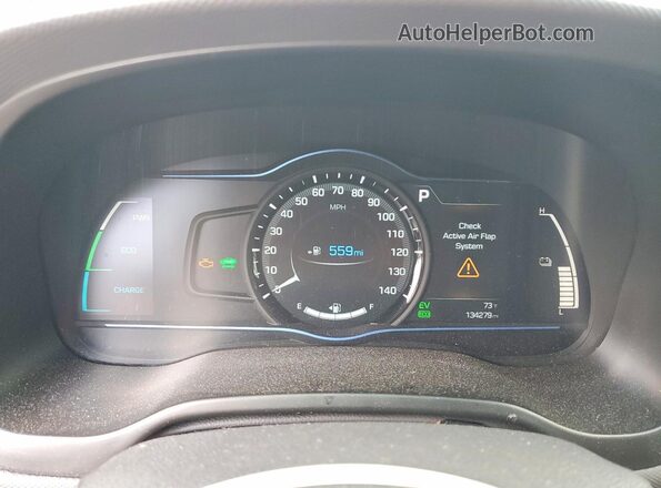 KMHC75LC8HU019164 2017 HYUNDAI IONIQ Gray Vista del cuadro de instrumentos