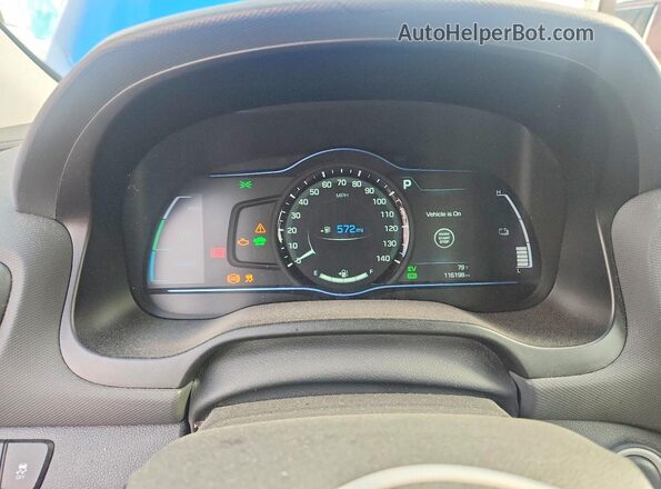 KMHC75LC8HU055971 2017 HYUNDAI IONIQ Blue Widok zestawu wskaźników