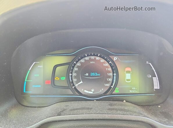 KMHC75LC8JU065017 2018 HYUNDAI IONIQ White Սարքավորումների վահանակի տեսք