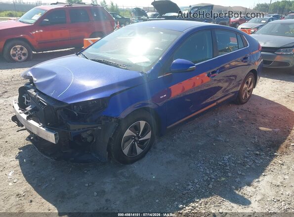 KMHC75LC8KU117862 2019 HYUNDAI IONIQ HYBRID Blue Առջևի ձախ երեք քառորդ տեսարան
