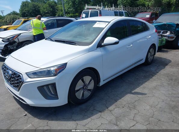 KMHC75LC9NU282419 2022 HYUNDAI IONIQ HYBRID White წინა მარცხენა ხედი სამი მეოთხედიდან