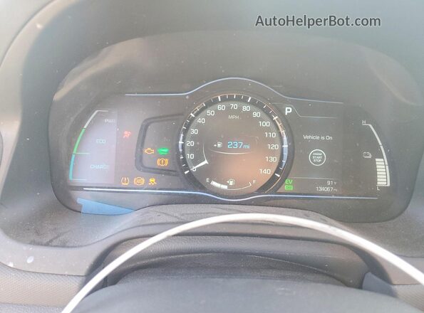 KMHC85LC2HU029640 2017 HYUNDAI IONIQ Gray Vista del cuadro de instrumentos