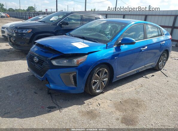 KMHC85LC2JU075359 2018 HYUNDAI IONIQ HYBRID Blue Передня ліва чверть