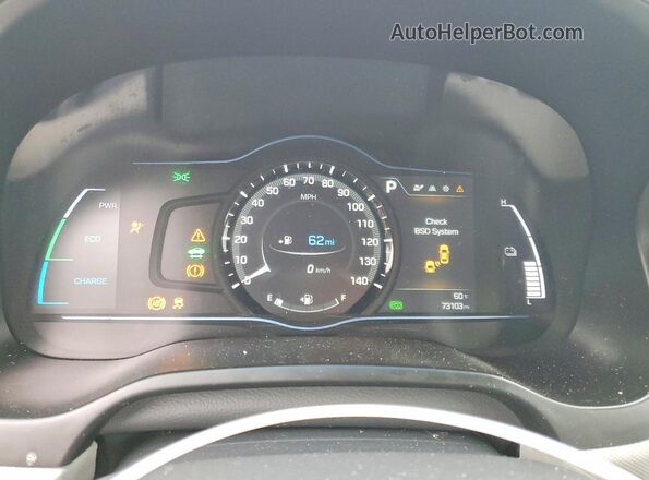 KMHC85LC5JU092883 2018 HYUNDAI IONIQ White ხელსაწყოთა პანელის ხედი