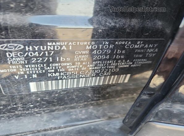 KMHC85LC7JU072103 2018 HYUNDAI IONIQ Black Widok komory silnika