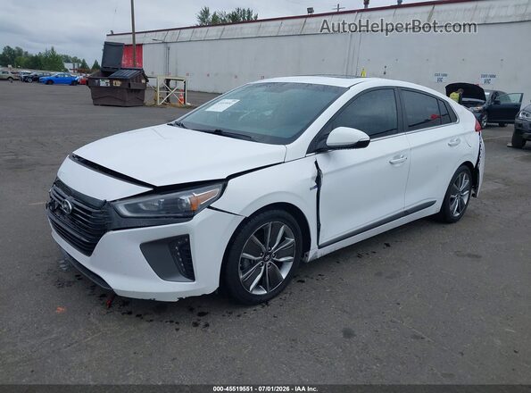 KMHC85LC9JU065024 2018 HYUNDAI IONIQ HYBRID White Առջևի ձախ երեք քառորդ տեսարան