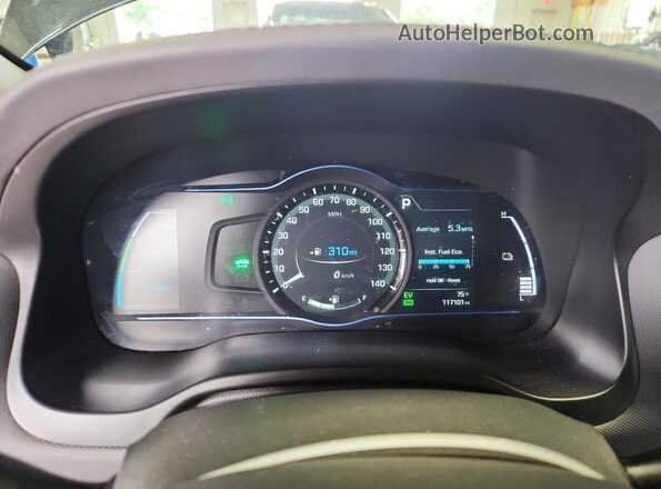 KMHC85LCXJU059846 2018 HYUNDAI IONIQ Black ხელსაწყოთა პანელის ხედი