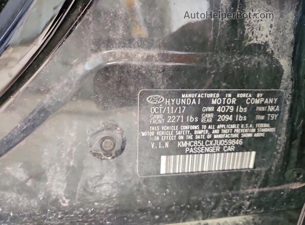 KMHC85LCXJU059846 2018 HYUNDAI IONIQ Black ძრავის განყოფილების ხედი