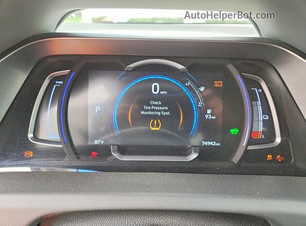 KMHC85LJ7LU074239 2020 HYUNDAI IONIQ Turquoise Vista del cuadro de instrumentos