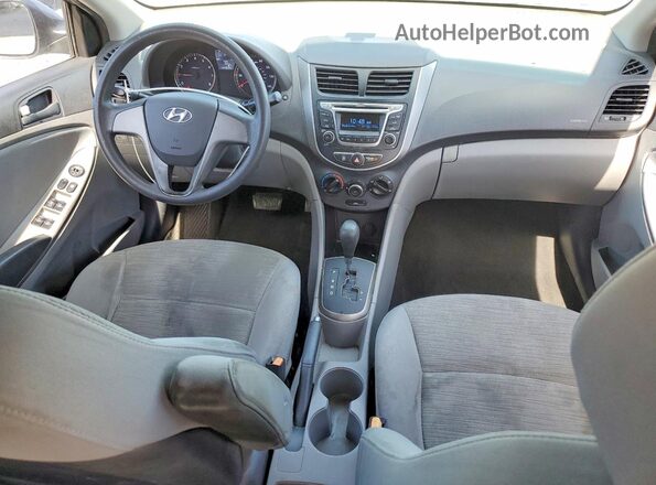 KMHCT4AE0GU004389 2016 HYUNDAI ACCENT Gray წინა პანელის ხედი