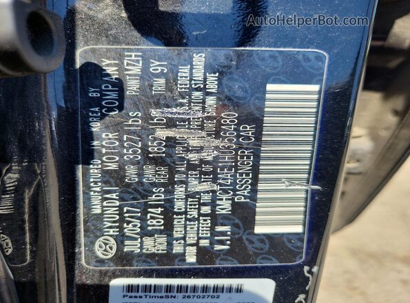 KMHCT4AE1HU356480 2017 HYUNDAI ACCENT Black Вид підкапотного простору