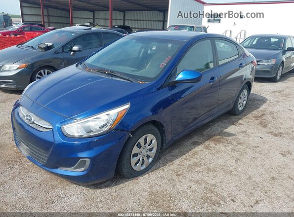 KMHCT4AE2GU031268 2016 HYUNDAI ACCENT Blue წინა მარცხენა ხედი სამი მეოთხედიდან