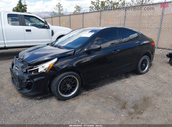 KMHCT4AE3GU018531 2016 HYUNDAI ACCENT Black Առջևի ձախ երեք քառորդ տեսարան