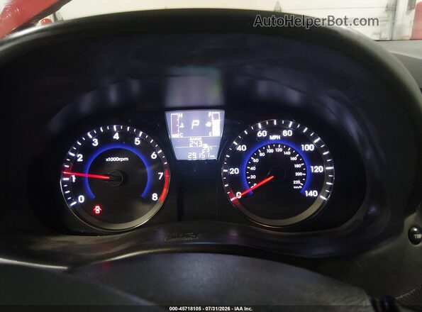 KMHCT4AE3GU045566 2016 HYUNDAI ACCENT Red Вид задніх сидінь