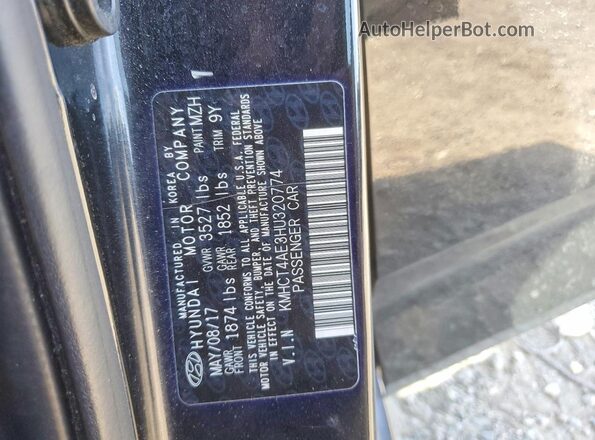 KMHCT4AE3HU320774 2017 HYUNDAI ACCENT Black Vista del compartimento del motor