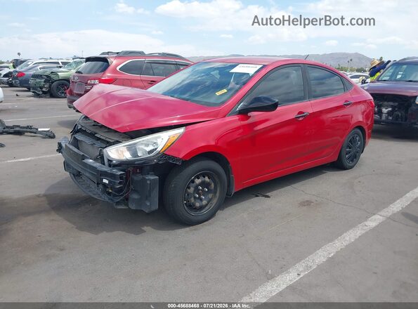 KMHCT4AE4GU078303 2016 HYUNDAI ACCENT Red Առջևի ձախ երեք քառորդ տեսարան