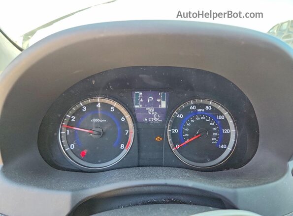 KMHCT4AE4GU948874 2016 HYUNDAI ACCENT Silver Вид щитка приладів