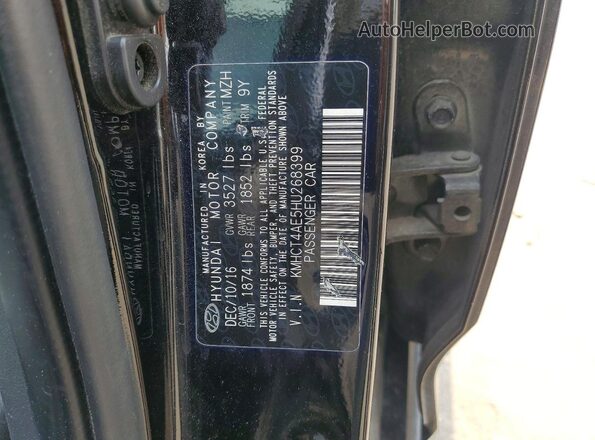 KMHCT4AE5HU268399 2017 HYUNDAI ACCENT Black Vista del compartimento del motor