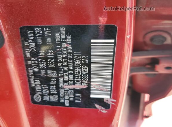 KMHCT4AE5HU360211 2017 HYUNDAI ACCENT Red Vista del compartimento del motor