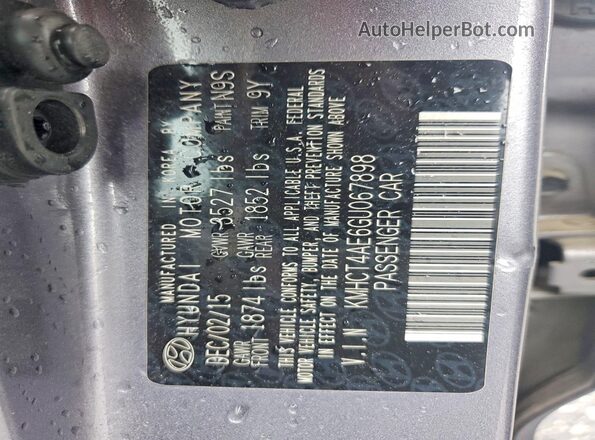 KMHCT4AE6GU067898 2016 HYUNDAI ACCENT Silver Vista del compartimento del motor