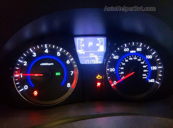 KMHCT4AE6GU105520 2016 HYUNDAI ACCENT Blue Vista del cuadro de instrumentos