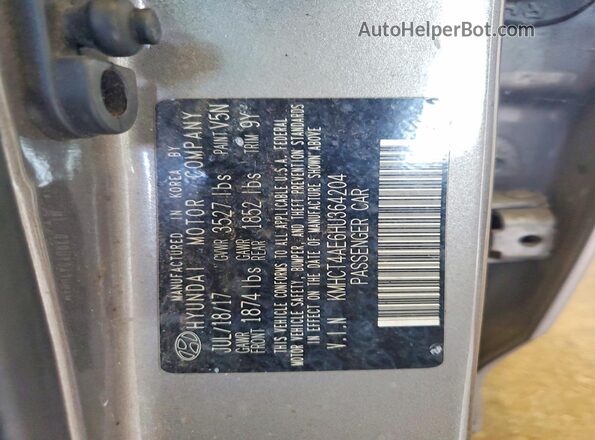 KMHCT4AE6HU364204 2017 HYUNDAI ACCENT Gray Շարժիչի բաժամունքի տեսք