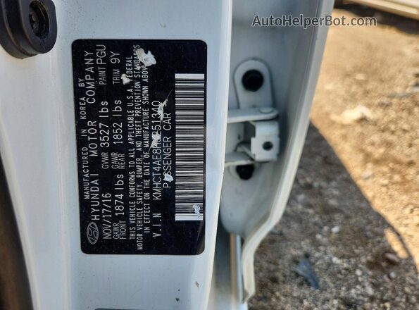 KMHCT4AE8HU251340 2017 HYUNDAI ACCENT White Շարժիչի բաժամունքի տեսք