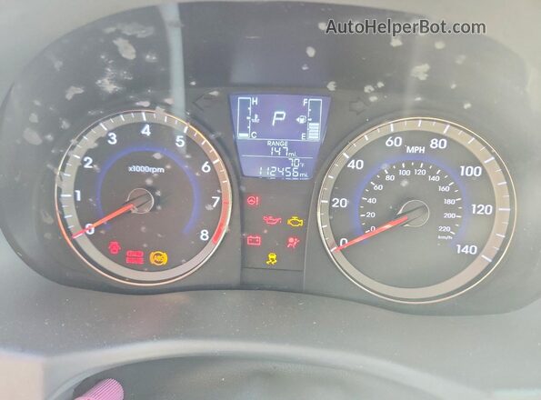 KMHCT4AE9GU014046 2016 HYUNDAI ACCENT Blue Vista del cuadro de instrumentos