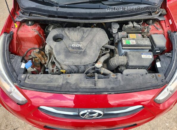 KMHCT4AE9GU981353 2016 HYUNDAI ACCENT Red Սալոնի հետևի տեսք