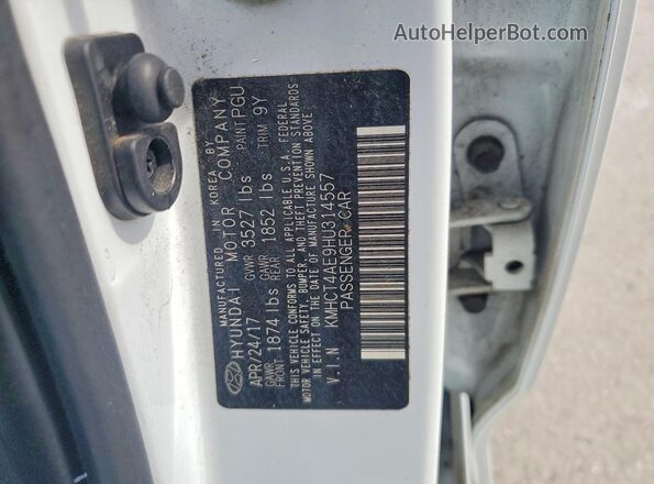 KMHCT4AE9HU314557 2017 HYUNDAI ACCENT White ძრავის განყოფილების ხედი
