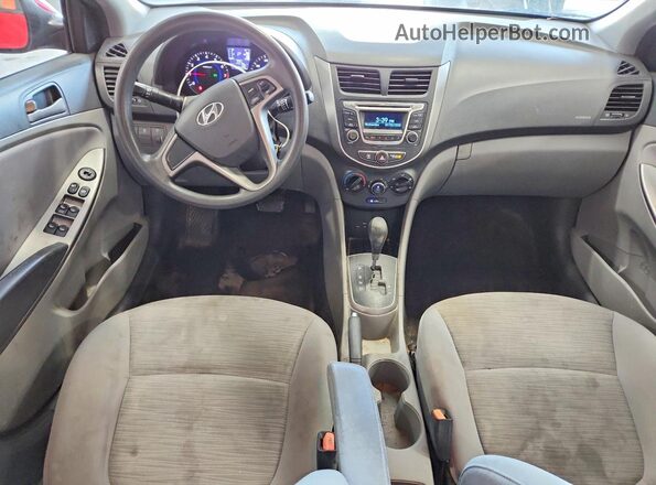 KMHCT5AE1GU258568 2016 HYUNDAI ACCENT Red წინა პანელის ხედი
