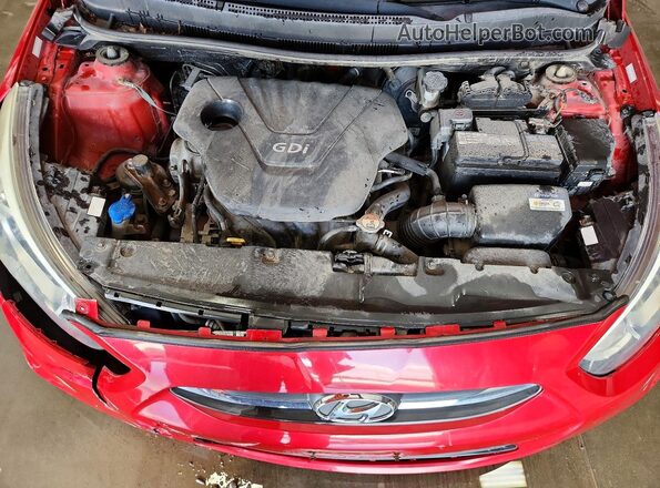 KMHCT5AE1GU258568 2016 HYUNDAI ACCENT Red უკანა სალონის ხედი