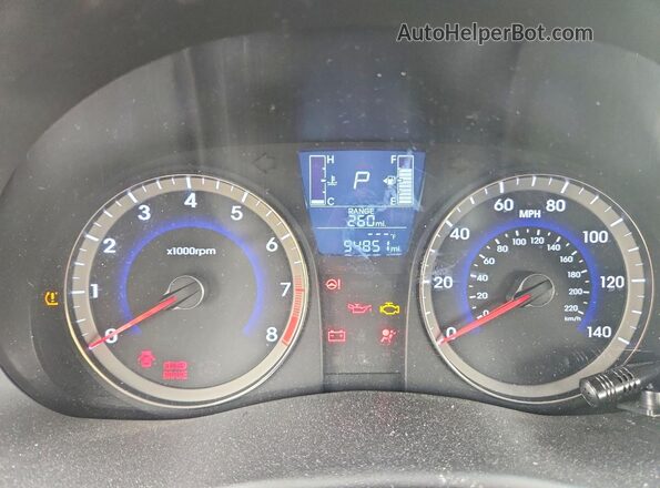 KMHCT5AE2GU261026 2016 HYUNDAI ACCENT Blue Vista del cuadro de instrumentos
