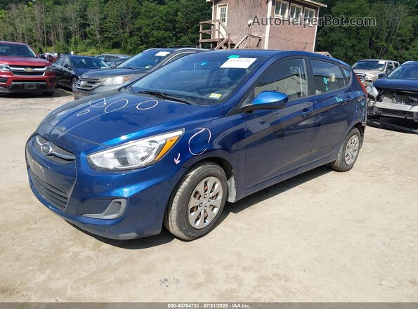 KMHCT5AE7GU244299 2016 HYUNDAI ACCENT Blue Առջևի ձախ երեք քառորդ տեսարան