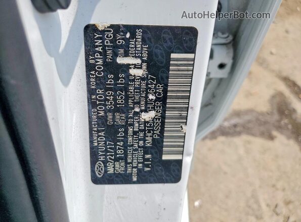 KMHCT5AEXHU336427 2017 HYUNDAI ACCENT White Engine compartment view
