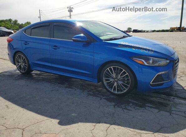 KMHD04LB1HU330719 2017 HYUNDAI ELANTRA Blue Передня права чверть
