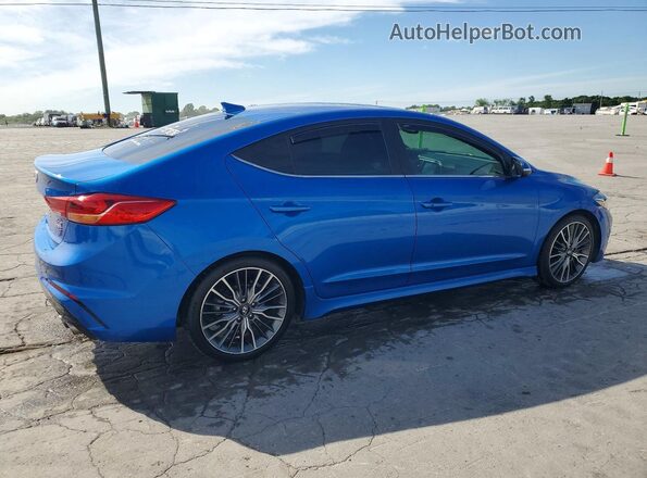 KMHD04LB1HU330719 2017 HYUNDAI ELANTRA Blue Задня права чверть
